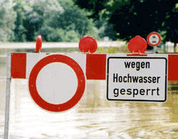 Hochwasser in der Zufahrt zum Vorderen Tiergarten